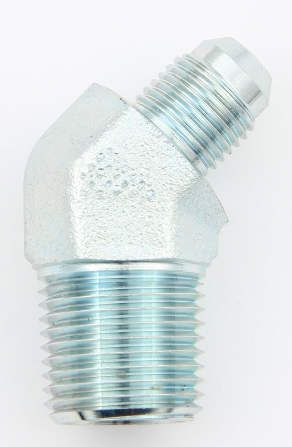 Raccord coudé 45° mâle #4 vers NPT 3/8 acier