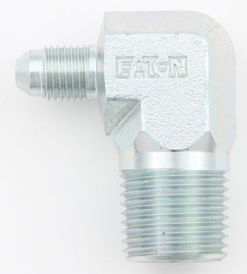 Raccord coudé mâle 90° #4 vers 3/8 NPT en acier