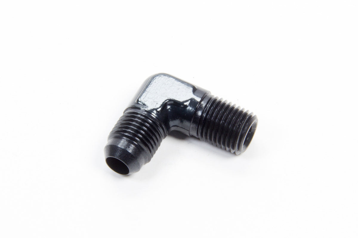 Raccord coudé 90° en aluminium, évasé #6, 1/4 po, noir