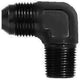Raccord coudé à 90° en aluminium #8 évasé 1/4" noir