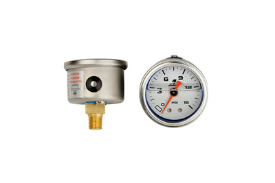 Manomètre de pression de carburant - 1,5 po 0-15 psi