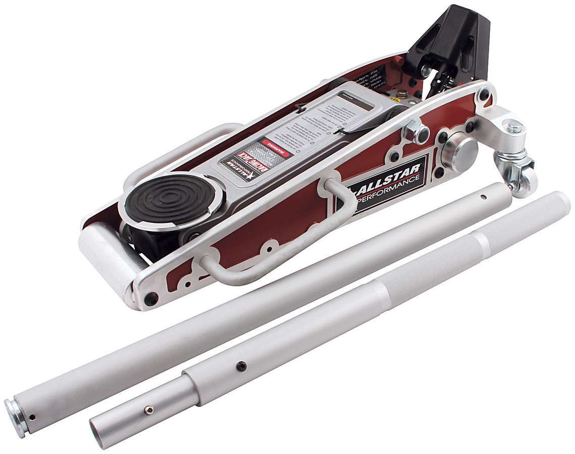 Cric de course en aluminium à 3 pompes rouge