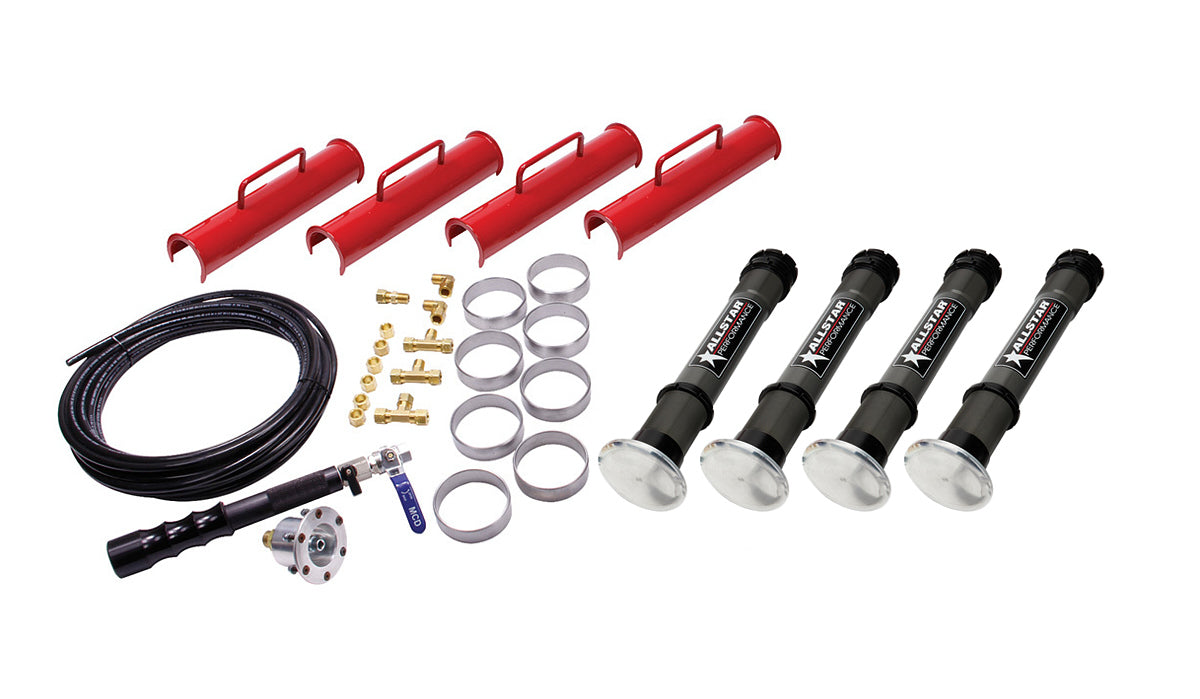 Crics pneumatiques kit complet 4 pièces 38,7 cm avec base tout-terrain