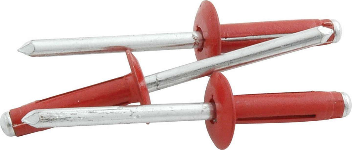 Rivet à tête bombée 250 pièces, collerette rouge, mandrin aluminium