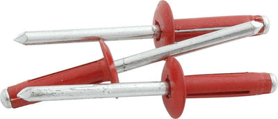 Rivet à tête bombée 250 pièces, collerette rouge, mandrin aluminium