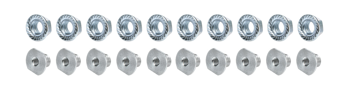 Insert à écrou fileté en aluminium, lot de 10