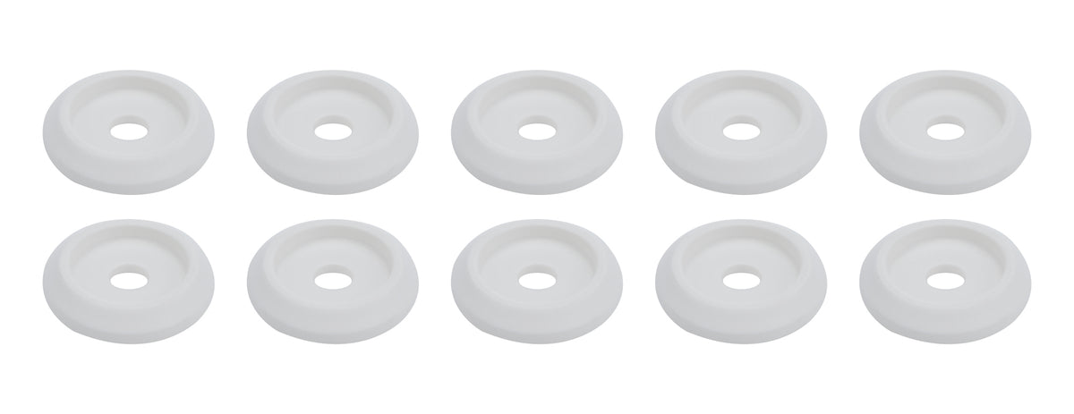 Rondelle en plastique blanche pour vis de carrosserie - Lot de 10