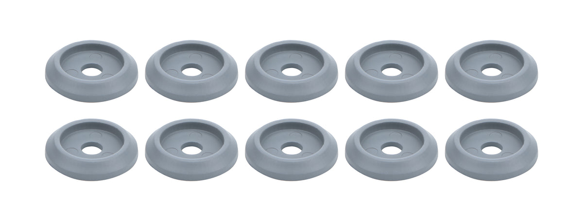 Rondelle en plastique argentée pour boulon de carrosserie, lot de 10