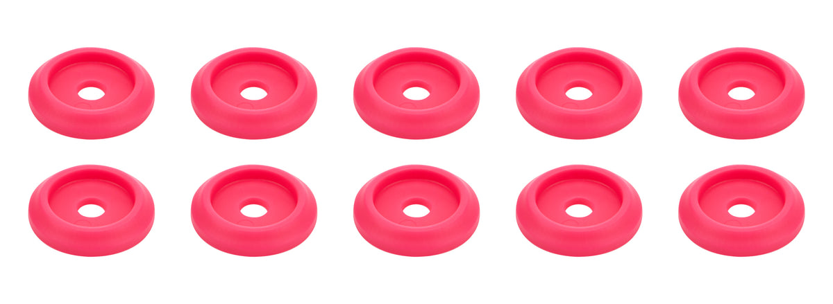 Rondelle de carrosserie en plastique rose, paquet de 10