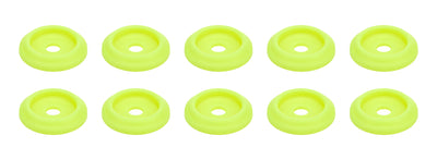 Rondelle de carrosserie en plastique jaune fluorescent - paquet de 10