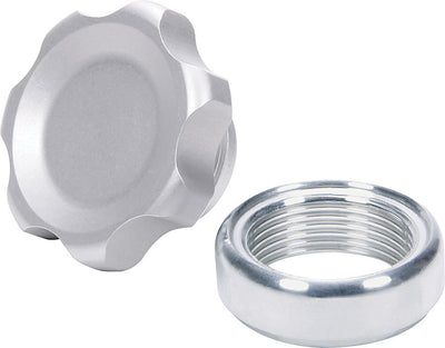 Bouchon de remplissage argenté avec raccord à souder en aluminium petit modèle