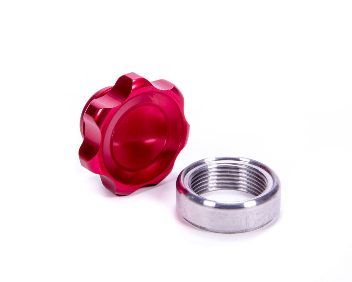 Bouchon de remplissage rouge avec bonde à souder en acier petite