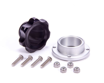 Bouchon de remplissage noir avec petite bonde en aluminium à visser