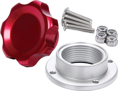 Bouchon de remplissage rouge avec raccord en aluminium à visser petit