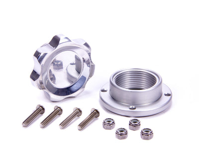 Bouchon de remplissage poli avec petite bonde en aluminium boulonnée