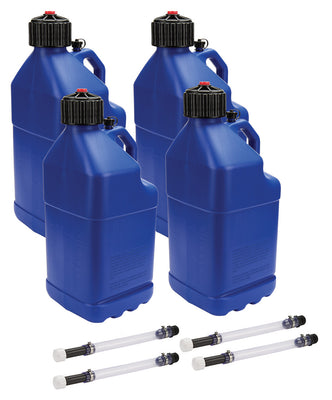 Bidon verseur 5 gal avec tuyau de remplissage bleu paquet de 4