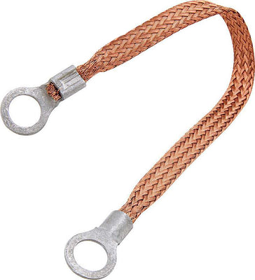 Tresse de masse en cuivre 6 po avec cosses à anneau 3/8 po