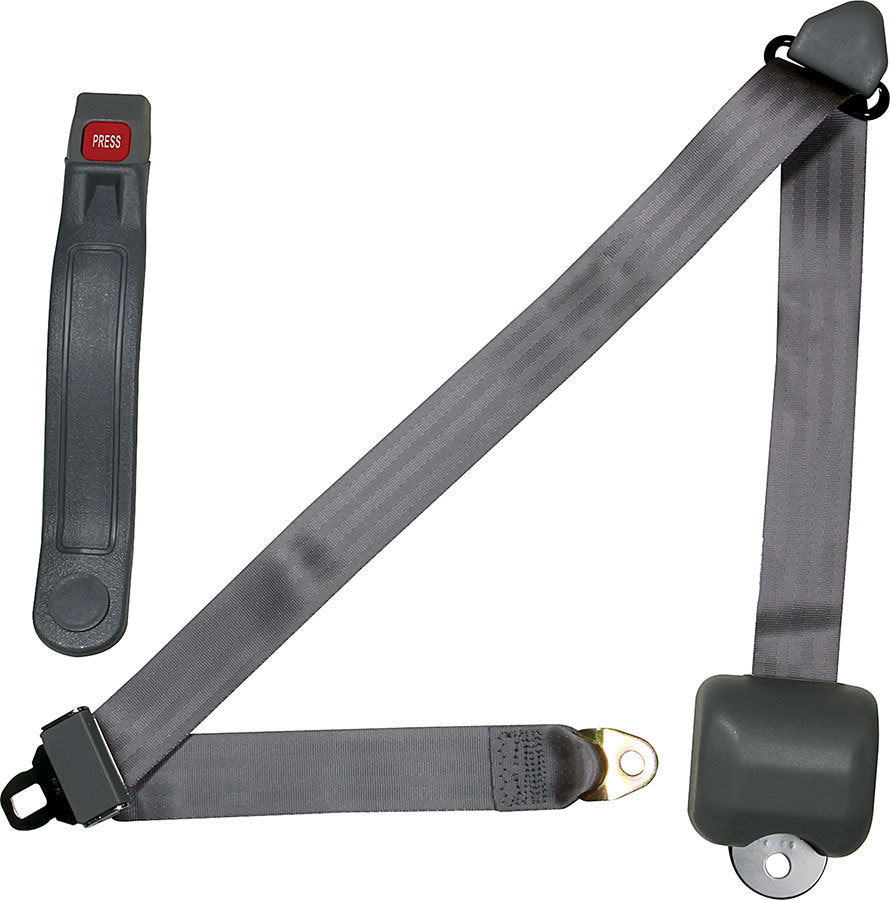 Ceinture de sécurité rétractable 3 points grise