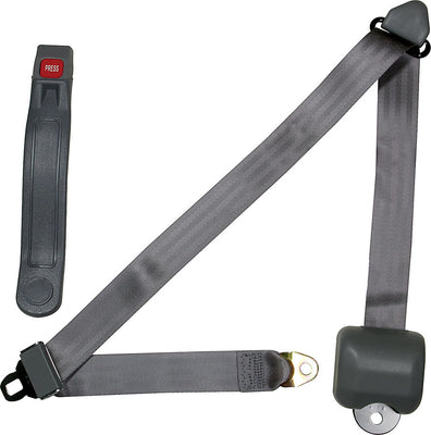 Ceinture de sécurité rétractable 3 points grise