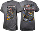 T-shirt gris foncé motif piste, taille XL