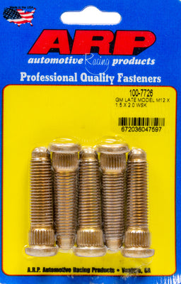 Kit de goujons de roue 12 mm x 1,5 x 2,0 (5 pièces)