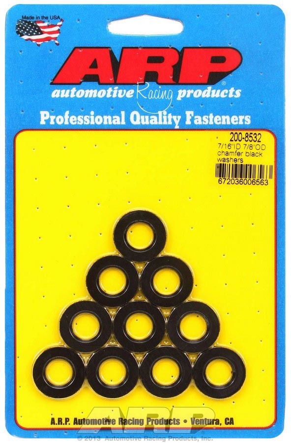 Rondelles noires - 7/16 ID x 7/8 OD (10)