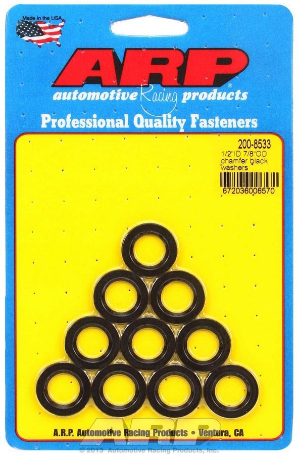 Rondelles noires - 1/2 DI x 7/8 DE (10)