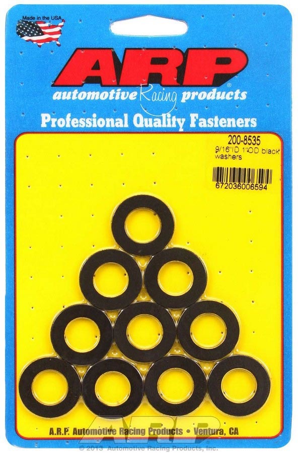 Rondelles noires - 9/16 ID x 1 OD (10)