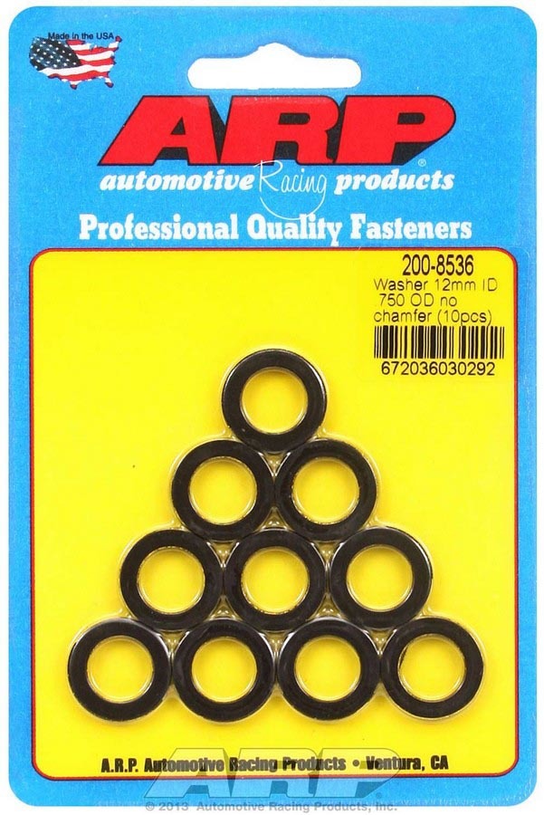 Rondelles noires - 12 mm DI x 3/4 po DE (10)