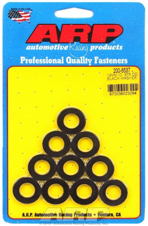 Rondelles noires - 12 mm DI x 7/8 DE (10)