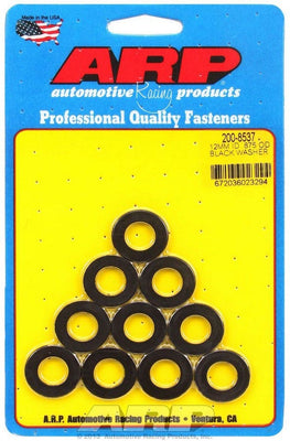 Rondelles noires - 12 mm DI x 7/8 DE (10)