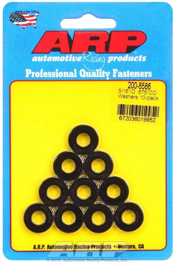 Rondelles noires - 5/16 ID x 0,675 OD (10)