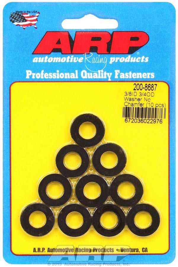 Rondelles noires - 3/8" DI x 3/4" DE (10)