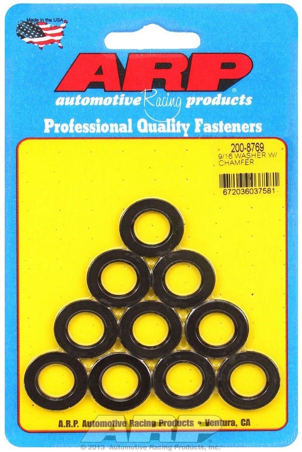 Rondelles noires - 9/16 ID x 1.00 OD Chanfrein (10)