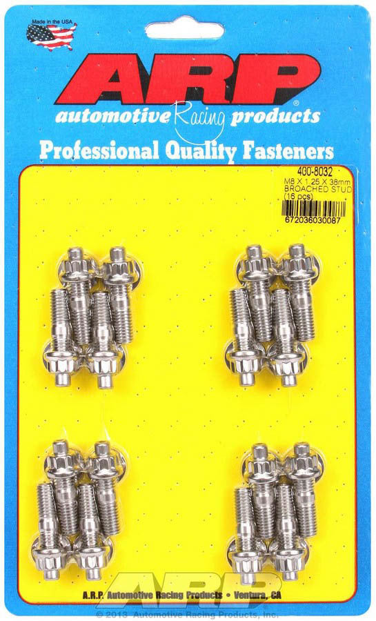 Kit goujons et écrous (16) 8 mm x 1,25 po x 38 mm en acier inoxydable