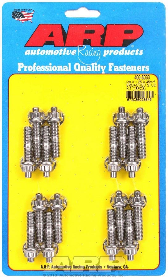 Kit goujons et écrous E/I (16) 8mm x 1.25in x 45mm