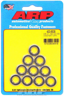 Rondelles plates acier inox - DI 3/8 x DE 0,715 (10)