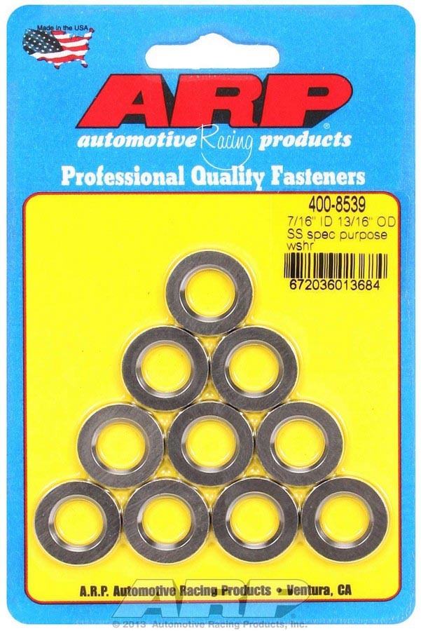 Rondelles plates S/S - 7/16" DI x 13/16" DE (10)