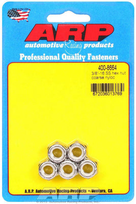 Écrous hexagonaux nyloc en inox 3/8-16 (5)