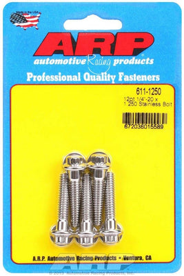 Jeu de boulons en acier inoxydable - 12 pans (5) 1/4-20 x 1,250