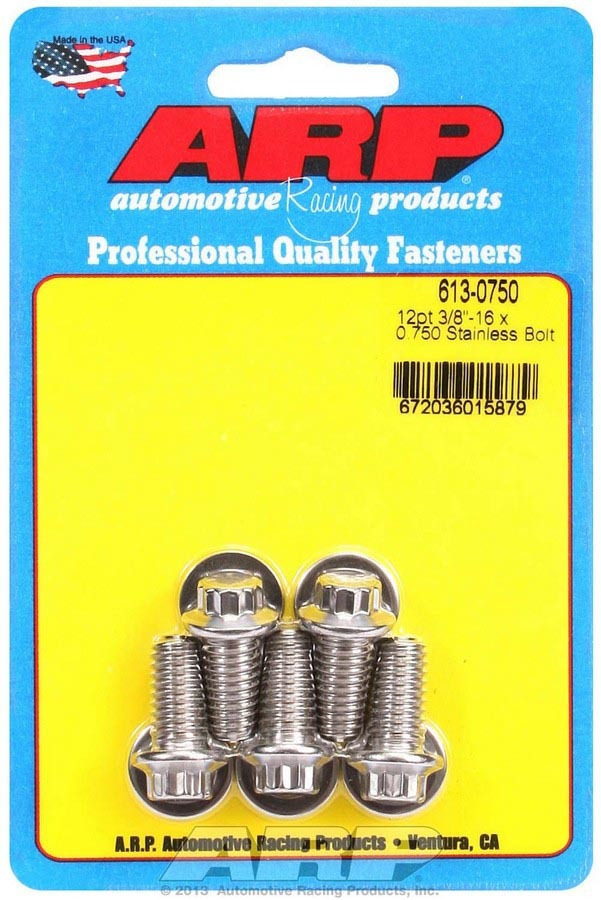 Jeu de boulons en acier inoxydable – 12 pans (5) 3/8-16 x .750