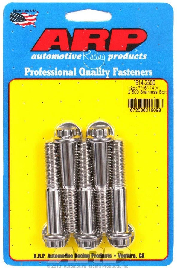 Kit de boulons en acier inoxydable - 12 pans (5) 7/16-14 x 2,500