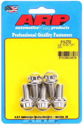 Jeu de boulons en acier inoxydable - 12 pans (5) 3/8-16 x 0,750