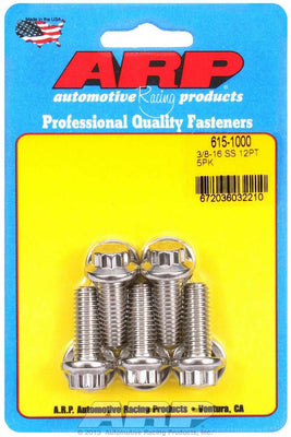 Jeu de boulons en acier inoxydable - 12 pans (5) 3/8-16 x 1.000