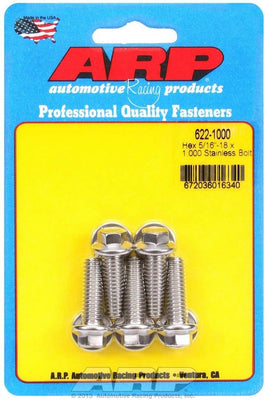 Kit de boulons en acier inoxydable - 6 pans (5) 5/16-18 x 1.000