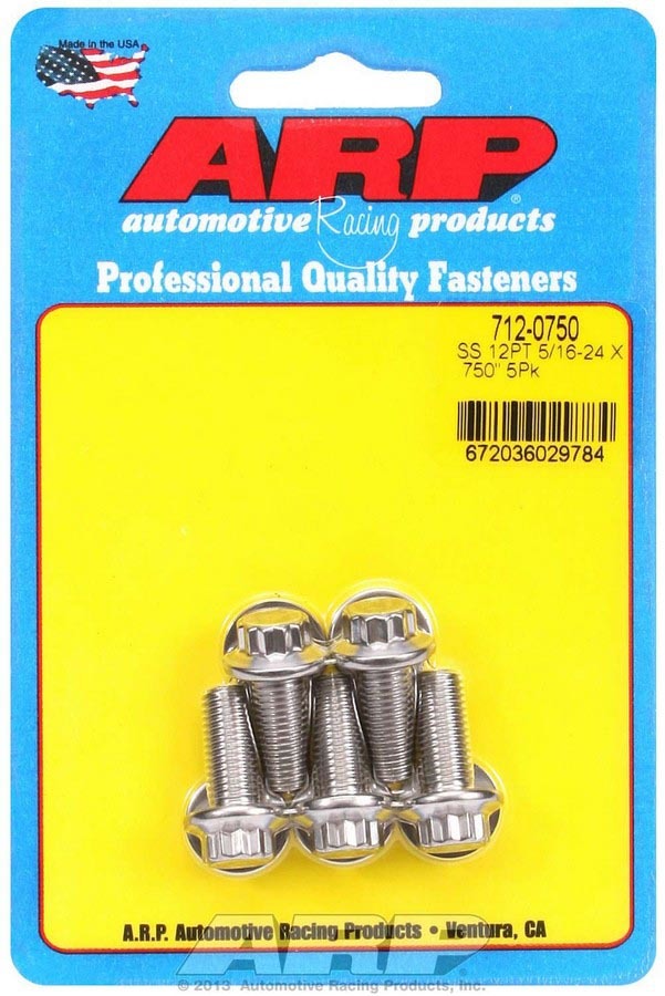 Kit de boulons S/S - 12 pans (5) 5/16-24 x .750
