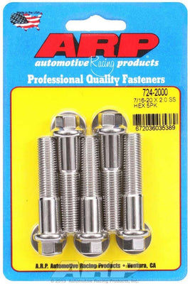 Kit de boulons SS 5 pièces 7/16-20 x 2.000 6 pans