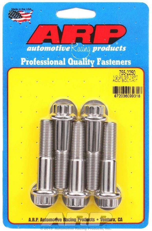 Kit de boulons en acier inoxydable - 12 pans (5) 1/2-20 x 2,250