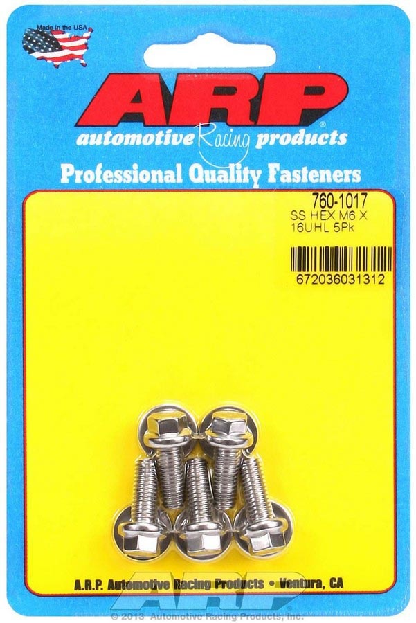 Kit de boulons S/S - 6 pans (5) 6 mm x 1,00 x 16 mm