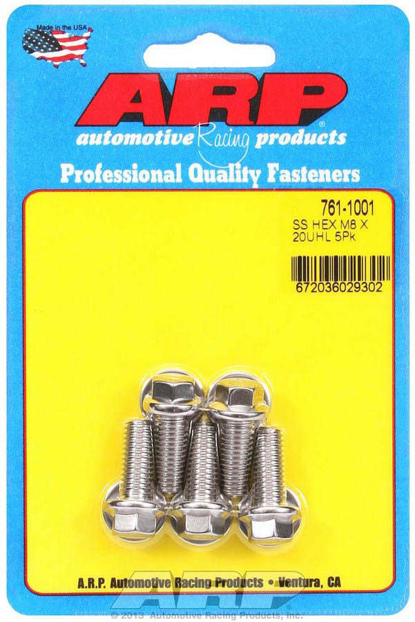 Kit de boulons S/S - 6 pans (5) 8mm x 1.25 x 20